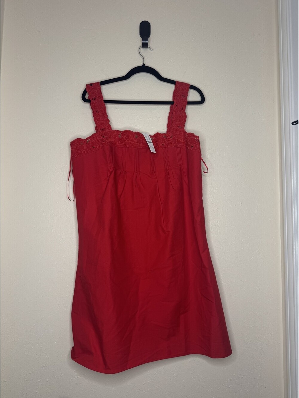 J. Crew Ondine Double Cotton Poplin Mini Dress Red Women's Size L NWT